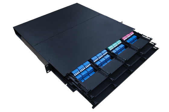 Faser-optische Schalttafel Singlemode OM3 OM4 1U 96C MPO MTP LC